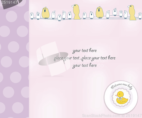 Image of new baby girl shower card
