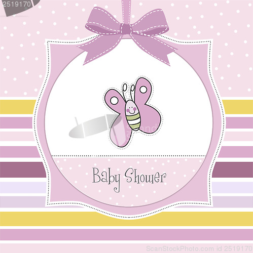 Image of cute baby shower card with butterfly