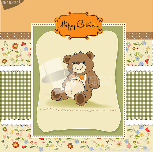 Image of birthday card with a teddy bear