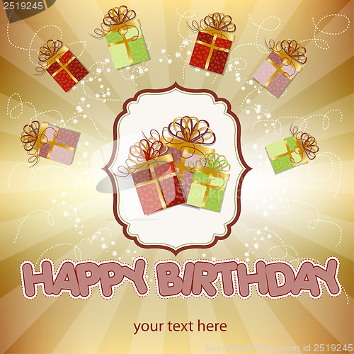Image of birthday card with presents