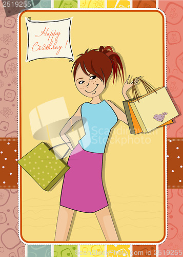 Image of pretty girl at shopping