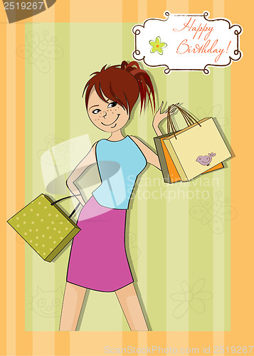 Image of pretty girl at shopping