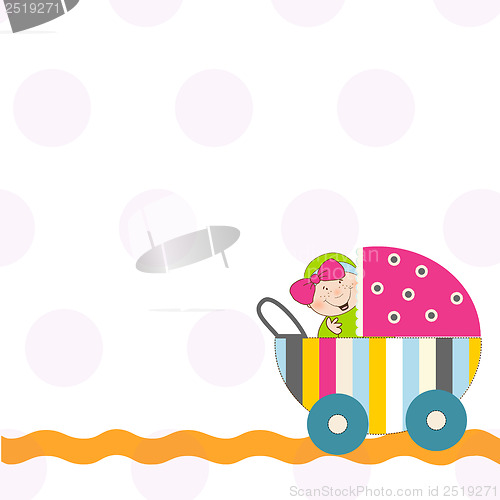 Image of baby girl announcement card