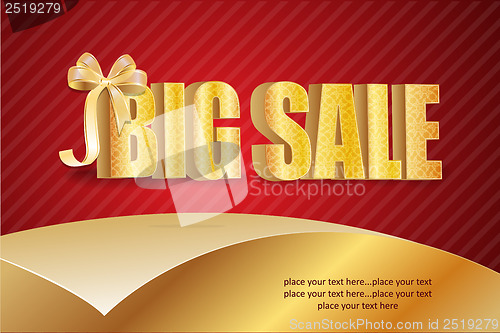 Image of 3D big sale, made of pure, beautiful luxury gold