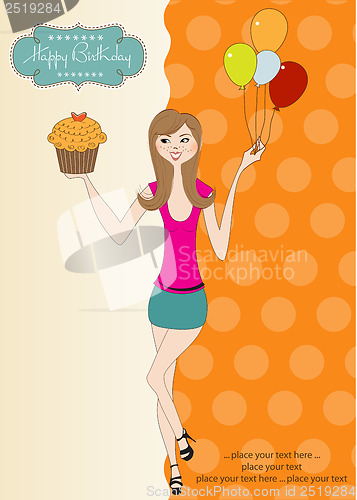 Image of Sweet Sixteen Birthday card with young girl