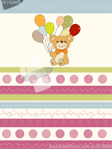 Image of baby shower card with cute teddy bear