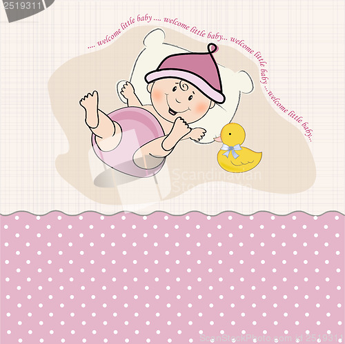 Image of baby girl shower card