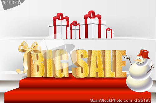 Image of 3D big sale, made of pure, beautiful luxury gold
