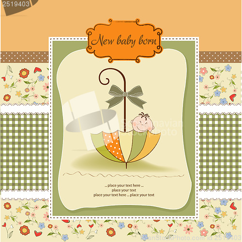 Image of baby shower card with umbrella