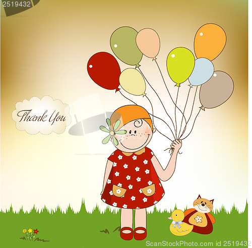 Image of thank you card with girl,