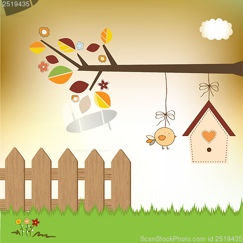 Image of new baby announcement card with chicken