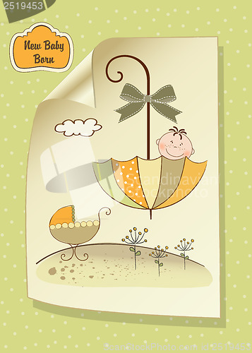 Image of baby shower card with umbrella