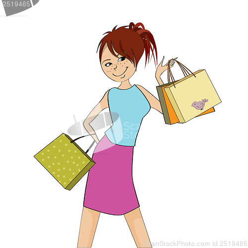 Image of pretty girl at shopping