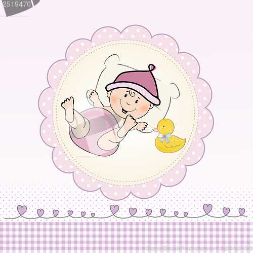 Image of baby girl shower card