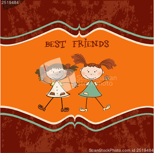 Image of two little girls best friends