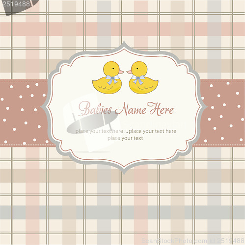 Image of delicate babies twins shower card