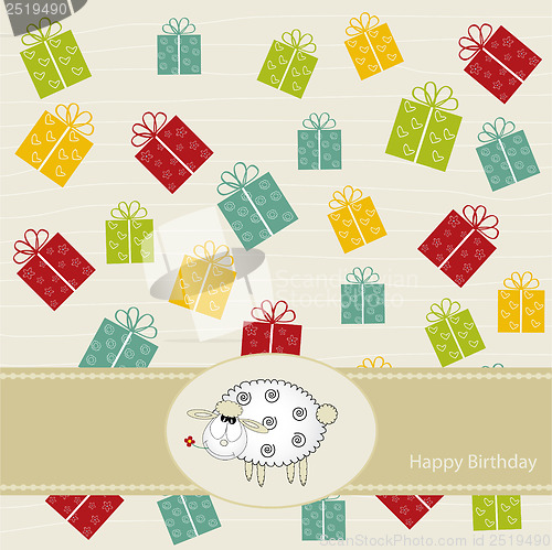 Image of birthday greeting card with sheep