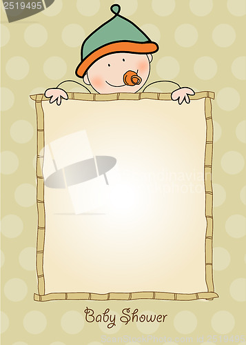 Image of baby boy shower announcement card