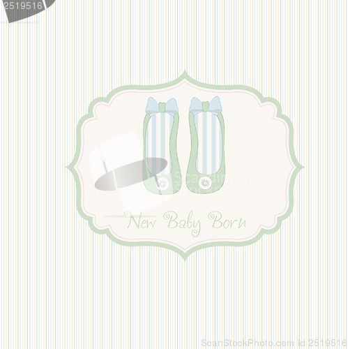 Image of baby shower card with shoes