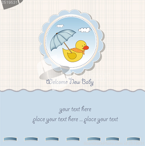 Image of baby  shower card with duck toy