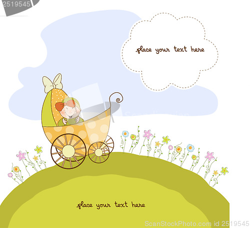 Image of baby girl announcement card