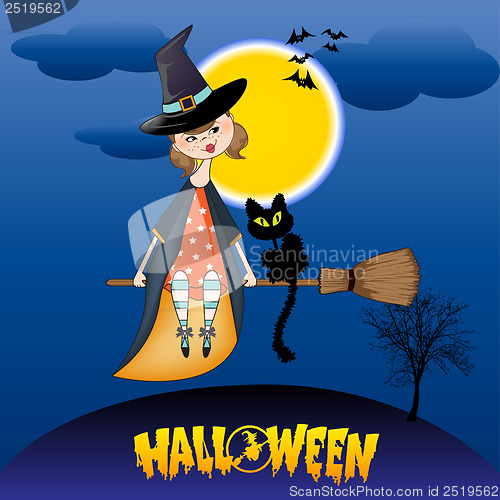Image of Halloween witch background