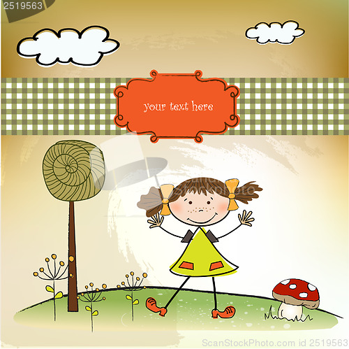 Image of fun background with little girl