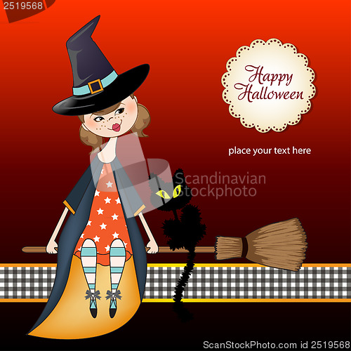 Image of Halloween witch background