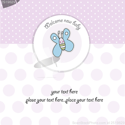 Image of cute baby shower card with butterfly