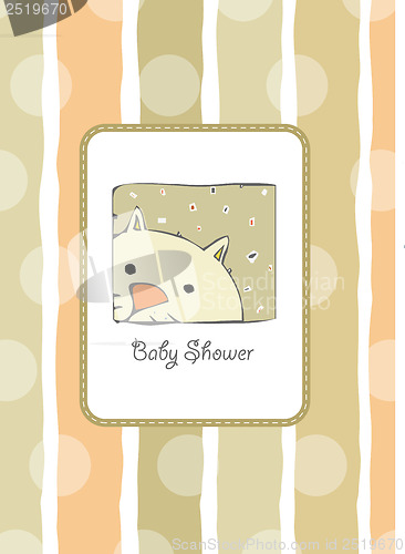 Image of new baby shower card with cat