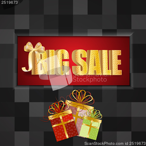 Image of 3D big sale, made of pure, beautiful luxury gold