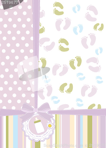 Image of baby girl shower card