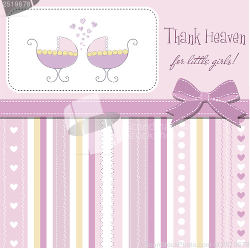 Image of delicate baby twins announcement card