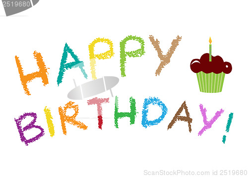 Image of Happy Birthday Greeting Card - Vector Illustration