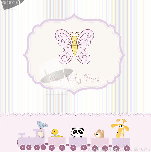 Image of cute baby shower card with butterfly