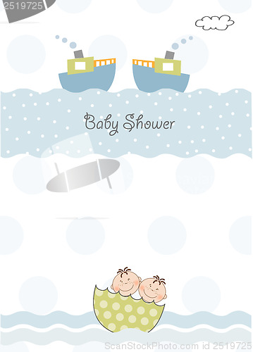 Image of twins baby shower invitation
