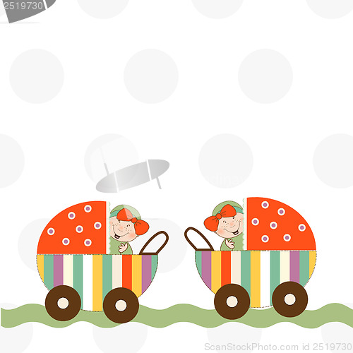 Image of baby twins announcement card