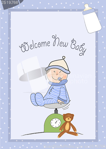 Image of baby boy shower announcement