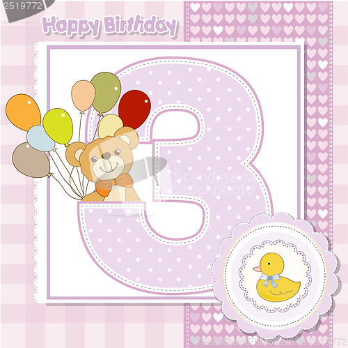 Image of the third anniversary of the birthday card