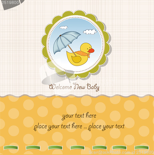 Image of baby  shower card with duck toy