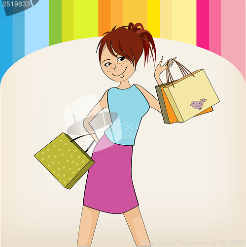 Image of pretty girl at shopping