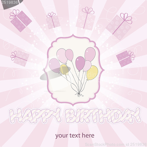 Image of birthday card with balloons