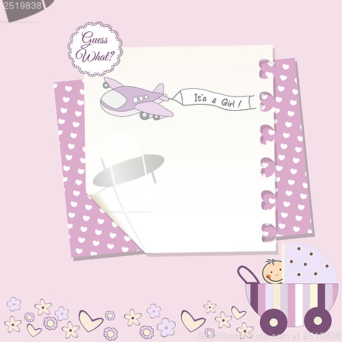 Image of baby girl announcement card