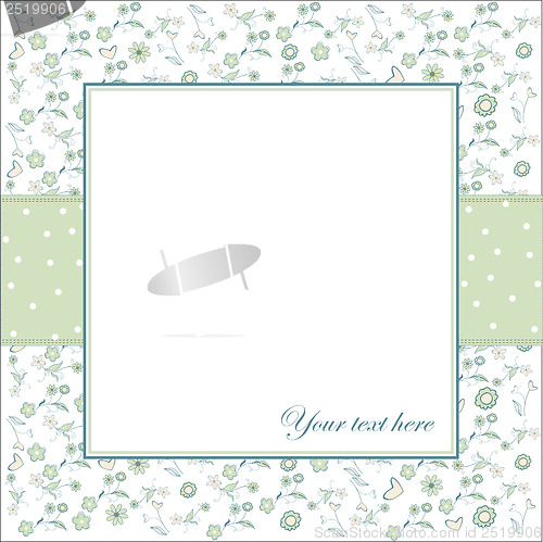 Image of invitation with flowers and white background