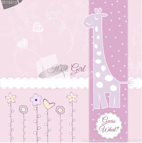 Image of new baby announcement card with giraffe