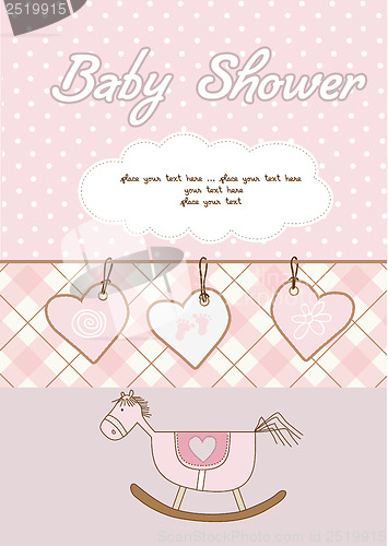 Image of baby girl shower card