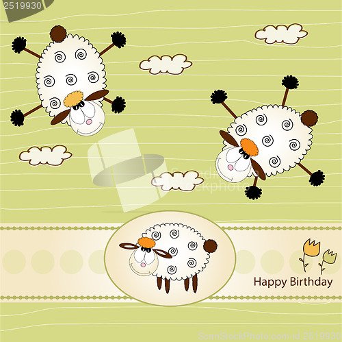 Image of birthday greeting card with sheep