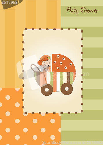 Image of baby girl announcement card