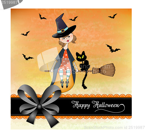 Image of Halloween witch background