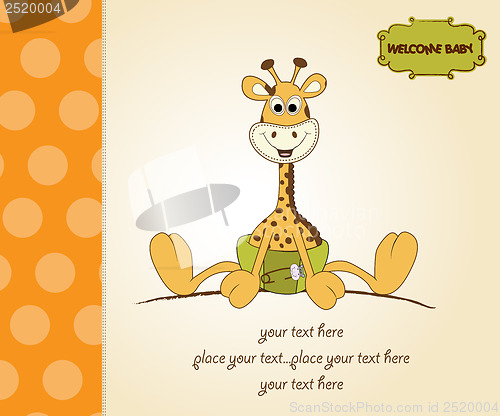 Image of baby shower card with baby giraffe